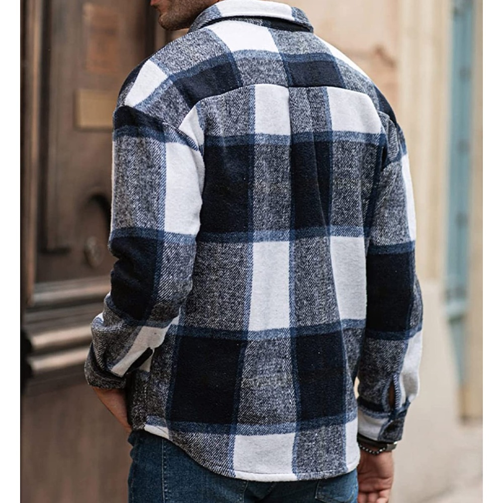 BRAND NEW MENS TRENDY PLAID FLANNEL SHIRT NWT (FALL FASHION) - Picture 2 of 5